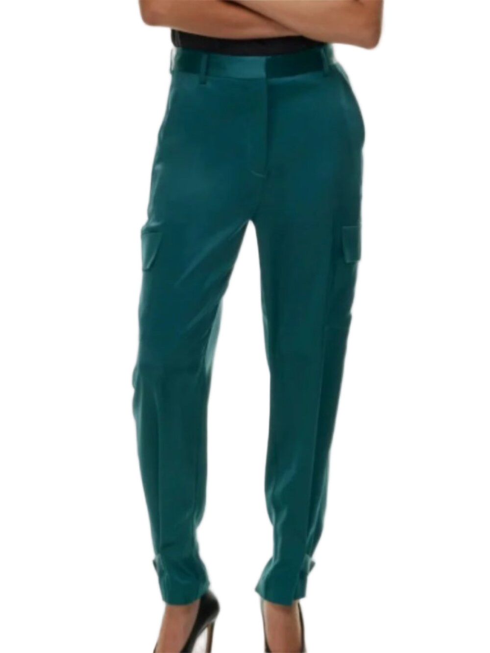 Aritzia Babaton Cargo Pants Refined Satin Pandora Green Size 00